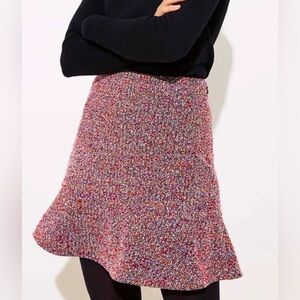 LOFT Colorful Knit Tweeted Midi Skirt